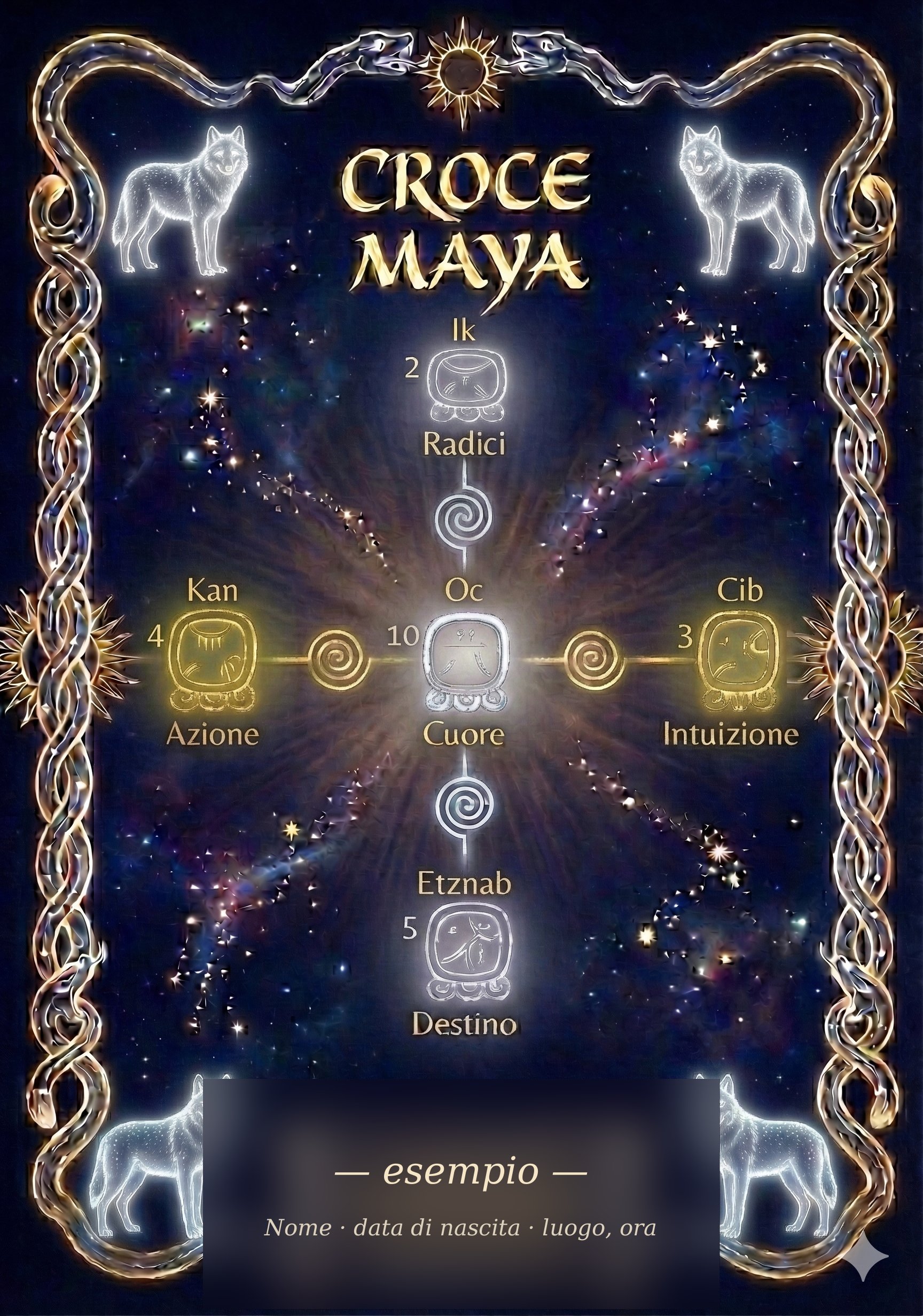 Esempio di copertina di una lettura della Croce Maya